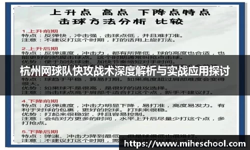 杭州网球队快攻战术深度解析与实战应用探讨