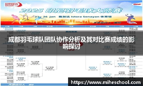 成都羽毛球队团队协作分析及其对比赛成绩的影响探讨